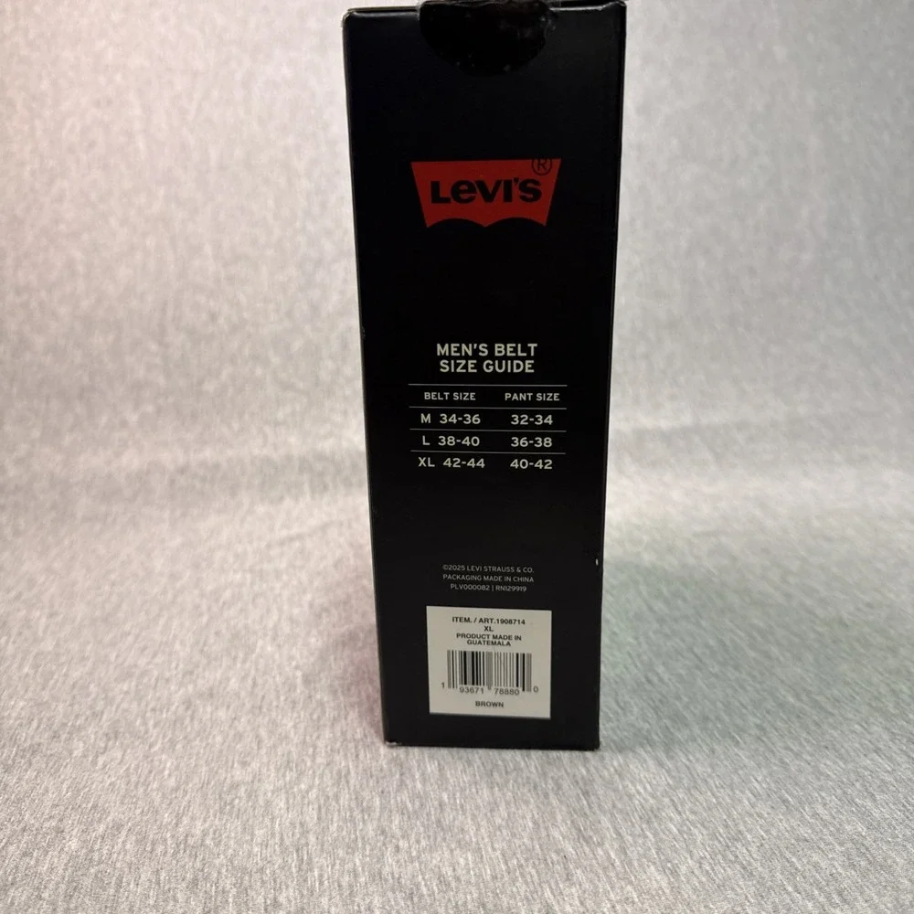 Levi's Men's Dress Brown Belt Buckle Adjustable Size XL 42-44 New